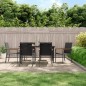 vidaXL Juego de comedor para jardín 7 piezas acero y textilene negro