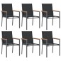 vidaXL Juego de comedor para jardín 7 piezas acero y textilene negro