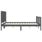 vidaXL Estructura de cama matrimonio con cabecero madera maciza gris