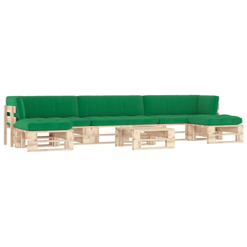 vidaXL Muebles de palets 6 pzas y cojines madera pino impregnada vidaXL Muebles de palets 6 pzas y cojines madera pino impregnada