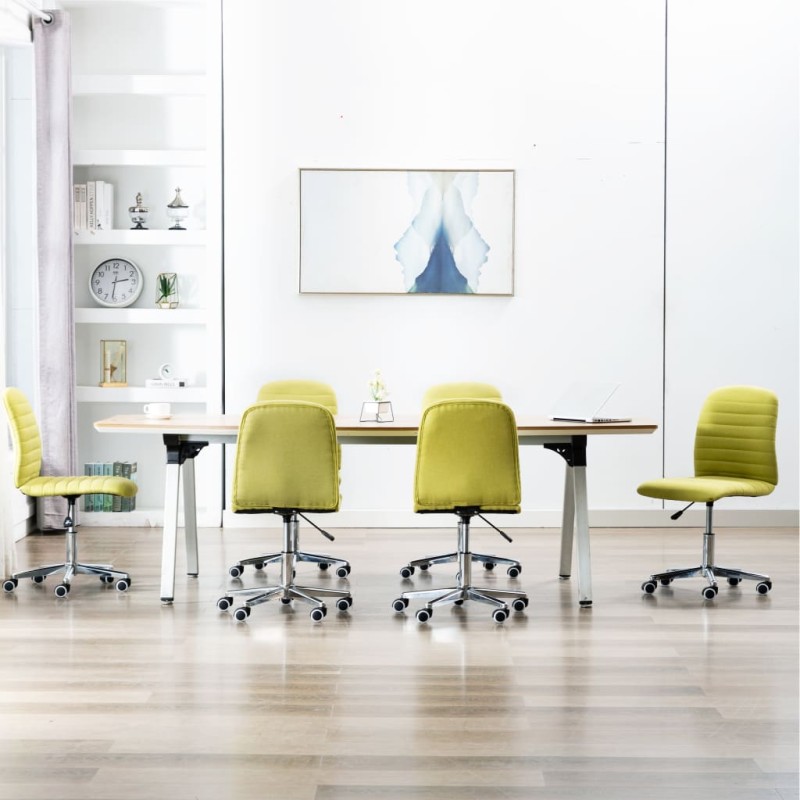 vidaXL Sillas de comedor 6 unidades tela verde vidaXL Sillas de comedor 6 unidades tela verde