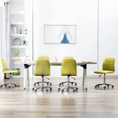 vidaXL Sillas de comedor 6 unidades tela verde 