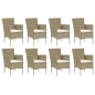 vidaXL Set de muebles jardín 9 pzas con cojines ratán sintético beige vidaXL Set de muebles jardín 9 pzas con cojines ratán sintético beige
