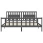 vidaXL Estructura de cama con cabecero madera maciza gris 200x200 cm