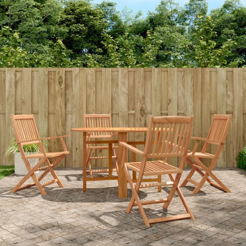 vidaXL Set comedor de jardín plegable 5 piezas madera maciza de acacia vidaXL Set comedor de jardín plegable 5 piezas madera maciza de acacia