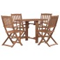 vidaXL Set comedor de jardín plegable 5 piezas madera maciza de acacia vidaXL Set comedor de jardín plegable 5 piezas madera maciza de acacia