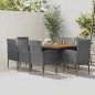 idaXL Juego de comedor de jardín 9 piezas ratán sintético gris idaXL Juego de comedor de jardín 9 piezas ratán sintético gris