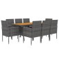 idaXL Juego de comedor de jardín 9 piezas ratán sintético gris idaXL Juego de comedor de jardín 9 piezas ratán sintético gris