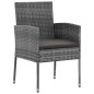 idaXL Juego de comedor de jardín 9 piezas ratán sintético gris idaXL Juego de comedor de jardín 9 piezas ratán sintético gris