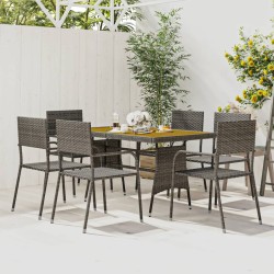 vidaXL Juego de comedor de jardín 7 piezas ratán sintético gris