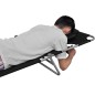 vidaXL Tumbona plegable de acero con cojín de cabeza acero negra vidaXL Tumbona plegable de acero con cojín de cabeza acero negra