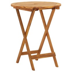 vidaXL Mesa y sillas bistró plegables 3 pzas madera maciza de acacia