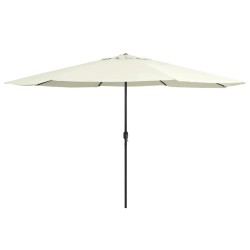 vidaXL Sombrilla de jardín con palo de metal blanco arena 400 cm 