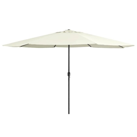 vidaXL Sombrilla de jardín con palo de metal blanco arena 400 cm 