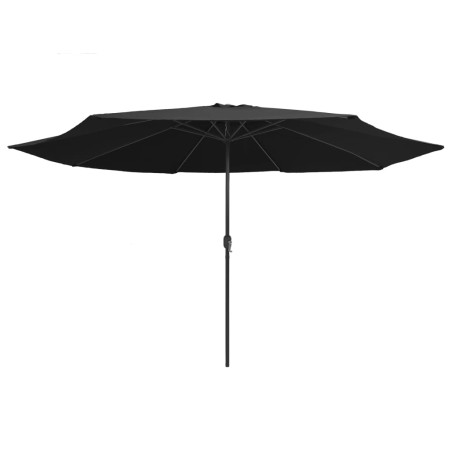 vidaXL Sombrilla de jardín con palo de metal negro 400 cm