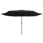 vidaXL Sombrilla de jardín con palo de metal negro 400 cm
