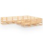 vidaXL Juego de muebles de jardín 11 piezas madera maciza de pino vidaXL Juego de muebles de jardín 11 piezas madera maciza de pino