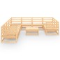 vidaXL Juego de muebles de jardín 11 piezas madera maciza de pino vidaXL Juego de muebles de jardín 11 piezas madera maciza de pino