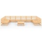 vidaXL Juego de muebles de jardín 11 piezas madera maciza de pino vidaXL Juego de muebles de jardín 11 piezas madera maciza de pino