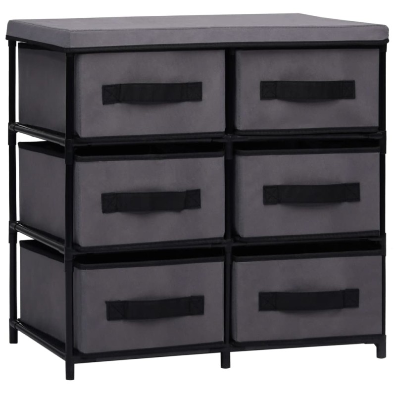 vidaXL Armario de almacenaje con 6 cajones acero gris 55x29x55 cm vidaXL Armario de almacenaje con 6 cajones acero gris 55x29x55 cm