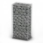 vidaXL Muro de gaviones jardín con piedras de vidrio y LED 50x30x100cm vidaXL Muro de gaviones jardín con piedras de vidrio y LED 50x30x100cm