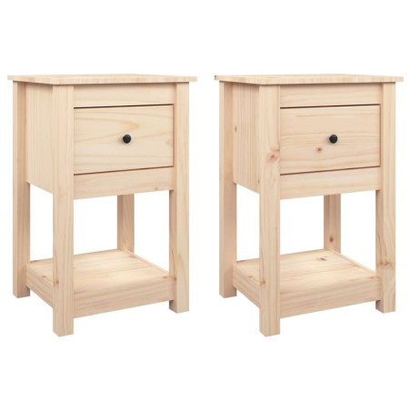 vidaXL Mesitas de noche 2 uds madera maciza de pino 40x35x61,5 cm