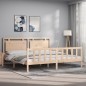 vidaXL Estructura de cama con cabecero madera maciza 200x200 cm