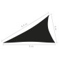 vidaXL Toldo de vela triangular tela Oxford negro 4x5x6,4 m