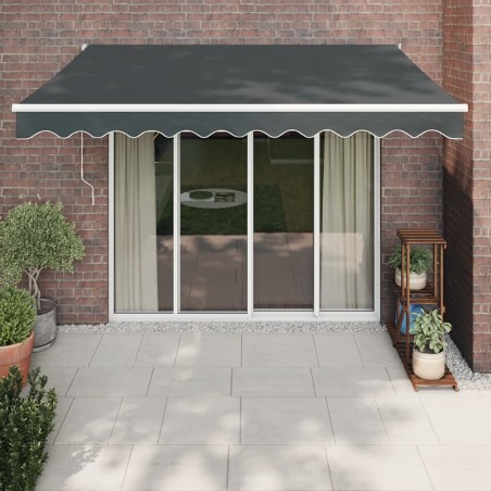vidaXL Toldo retráctil aluminio y tela gris antracita 3x2,5 m