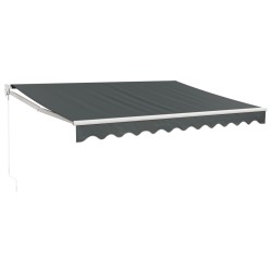vidaXL Toldo retráctil aluminio y tela gris antracita 3x2,5 m