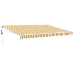 vidaXL Toldo retráctil automático amarillo y blanco 4x3 m