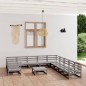 vidaXL Juego de muebles de jardín 12 piezas madera maciza de pino vidaXL Juego de muebles de jardín 12 piezas madera maciza de pino