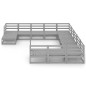 vidaXL Juego de muebles de jardín 12 piezas madera maciza de pino vidaXL Juego de muebles de jardín 12 piezas madera maciza de pino