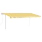 vidaXL Toldo manual retráctil con postes amarillo y blanco 5x3 m vidaXL Toldo manual retráctil con postes amarillo y blanco 5x3 m