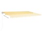 vidaXL Toldo manual retráctil con postes amarillo y blanco 5x3 m vidaXL Toldo manual retráctil con postes amarillo y blanco 5x3 m