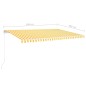 vidaXL Toldo manual retráctil con postes amarillo y blanco 5x3 m vidaXL Toldo manual retráctil con postes amarillo y blanco 5x3 m