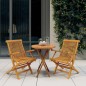 vidaXL Juego de comedor para jardín 3 piezas madera maciza de teca vidaXL Juego de comedor para jardín 3 piezas madera maciza de teca