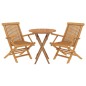 vidaXL Juego de comedor para jardín 3 piezas madera maciza de teca vidaXL Juego de comedor para jardín 3 piezas madera maciza de teca