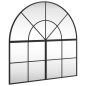 vidaXL Espejo de pared arco de hierro negro 80x80 cm
