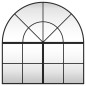 vidaXL Espejo de pared arco de hierro negro 80x80 cm