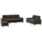 vidaXL Juego de sofás 3 piezas tela negro vidaXL Juego de sofás 3 piezas tela negro