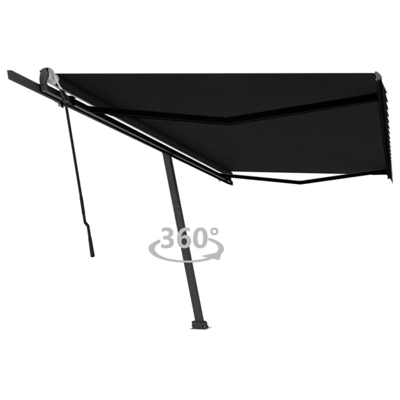 vidaXL Toldo de pie retráctil manual gris antracita 500x300 cm vidaXL Toldo de pie retráctil manual gris antracita 500x300 cm