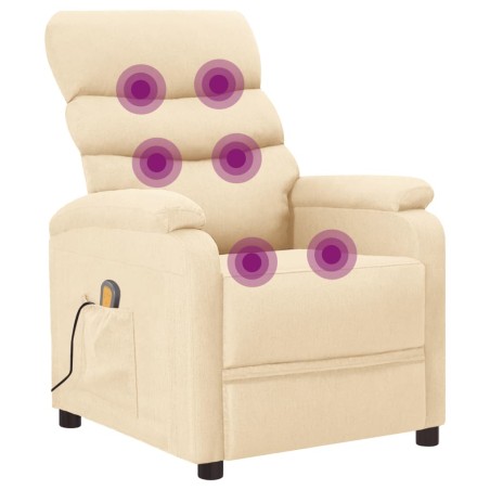 vidaXL Sillón de masaje de tela color crema
