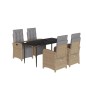 vidaXL Set comedor de jardín 5 pzas con cojines ratán sintético beige vidaXL Set comedor de jardín 5 pzas con cojines ratán sintético beige