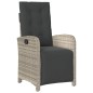 vidaXL Set comedor de jardín 5 pzas cojines ratán sintético gris claro