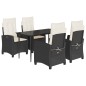 vidaXL Set de muebles jardín 5 pzas con cojines ratán sintético negro vidaXL Set de muebles jardín 5 pzas con cojines ratán sintético negro