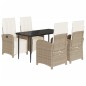 vidaXL Set comedor de jardín 5 pzas con cojines ratán sintético beige vidaXL Set comedor de jardín 5 pzas con cojines ratán sintético beige
