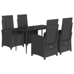 vidaXL Set de muebles jardín 5 pzas con cojines ratán sintético negro