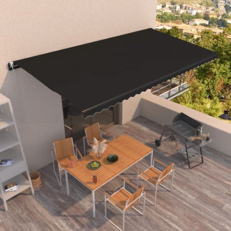 vidaXL Toldo retráctil automático gris antracita 600x350 cm