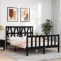 vidaXL Estructura de cama con cabecero madera maciza negro 140x200 cm vidaXL Estructura de cama con cabecero madera maciza negro 140x200 cm